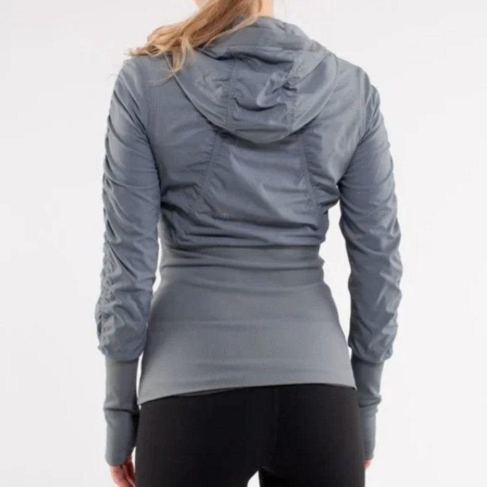 Lululemon Reversible Dance Studio Jacket Blurred Grey Zip Up Hooded Thumbholes 4 - Picture 16 of 16